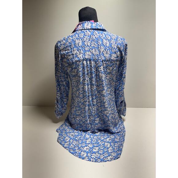 Lilly Pulitzer Natalie Coverup Lunar Blue Palm Beach Petals Sz XS MSRP 118.00 - Picture 8 of 16